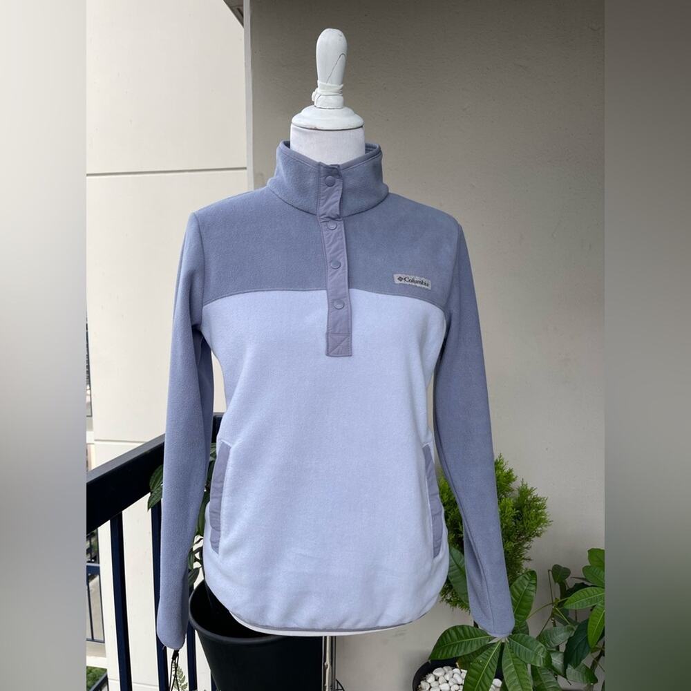 ☘️ Columbia Pullover Fleece High Neck Sweater in Lilac/ Purple Color, size …